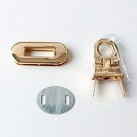 ハマナカ 留め具 楕円おこし 約W3.9cm×H1.6cm 1組入 ゴールド H206-051 H206-051-1 1セット(3個)（直送品）