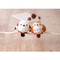 ハマナカ 羊毛フェルトキット marukoro アクレーヌまるころシリーズ しまエナガとふくらスズメ H441-529 ブラウン（直送品）