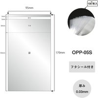アイ・エス OPP袋 シール付 W95×H130mm 写真L版サイズ 100枚入り OPP-05S 1パック