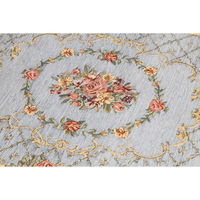 エヌケイインターナショナル イタリア製ジャガード織マット(ブーケ)65*90ライトブルー 4580441001386 1枚（直送品）