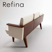 【組立設置込】コクヨ レフィナ ローバック 肘付 2人用 アール無 ペールカーキ×ブラウン NRF-L2ANS-W2511111 1台（直送品）