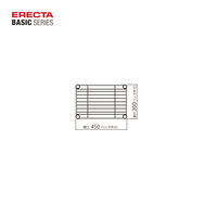 【軒先渡し】エレクター　ベーシックシリーズ　ワイヤーシェルフ　幅450×奥行300mm ホワイト B1218W1 1枚（直送品）