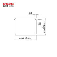 【軒先渡し】エレクター　ベーシックシリーズ　ワイヤーシェルフ用　アクリル板　幅450×奥行350mm用 B1418AB1 1枚（直送品）
