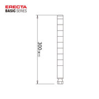 【軒先渡し】エレクター　ベーシックシリーズ　ポール　高さ300mm ステンレス B12PS2 1組2本（直送品）