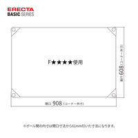 【軒先渡し】エレクター　ベーシックシリーズ　ウッドシェルフ棚用　幅900×奥行600mmシルバー枠・ブラック B2436MBS1 1枚（直送品）