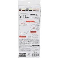 STYLEマスク バイカラー ベビーピンク×ブラウン 1セット（5枚入×10袋）シンズ 個包装 カラーマスク