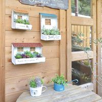 azi-azi プランター 壁掛け ティンルーフプランター Sサイズ 幅13×奥行10.5×高さ16.5cm イエロー 341944 1個（直送品）