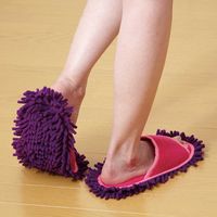 アイメディア モップスリッパ マイクロファイバー 22.5~25cm 履くモップ 掃除 スリッパ ピンク 367465 1個（直送品）
