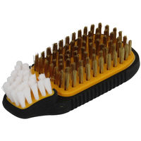 コンヨ ミニブラシ付 グリップブラシ 小判型 真鍮+PP 29669 1本