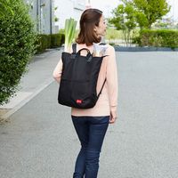 アイメディア エコバッグ リュック型 16L コンパクトにたためる買い物バッグ ブラック 330701 1個（直送品）