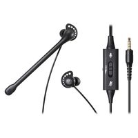 マイク付イヤホン 4極ミニプラグ接続 インナーイヤーヘッドセット ATH-202COM BK オーディオテクニカ