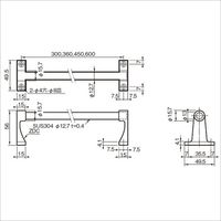 杉田エース タオルバー 13丸X600 162654 1セット(2台)（直送品）