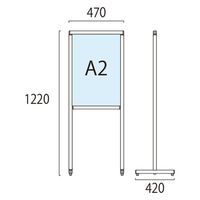 常磐精工 スマートメッセージスタンドホワイトボード A2 SMMSWB-A2 1台（直送品）