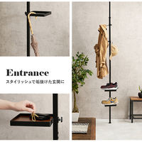 【軒先渡し】萩原 突っ張りポールラック 幅430×奥行430×高さ2000～2650ｍｍ ブラックブラウン KTR-3114BB 1台（直送品）