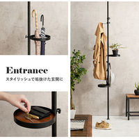 【軒先渡し】萩原 突っ張りポールラック 幅430×奥行430×高さ1870～2640ｍｍ ブラックブラウン KTR-3113BB 1台（直送品）