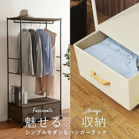 【軒先渡し】萩原 ハンガーラック 幅750×奥行355×高さ1550ｍｍ ブラウン KHR-3157BR 1台（直送品）