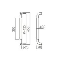 杉田エース 竹集成材 ドアハンドルHB211ーWー450 BV3799324 1SET（直送品）