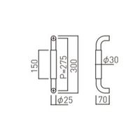 杉田エース 竹集成材 ドアハンドルHB211ーCー300 BV3799320 1SET（直送品）