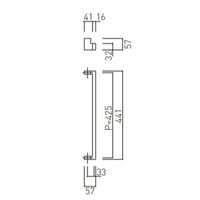 杉田エース 角パイプハンドル ドアハンドルFHS3101ーHー425 BV3799270 1SET（直送品）