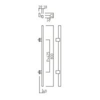 杉田エース 角パイプハンドル ドアハンドルFHS3104ーBー800 BV3799260 1SET（直送品）