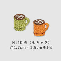 原ウール HARAWOOL 生活小物 カップ　刺しゅうワッペン 1セット（4枚）（直送品）