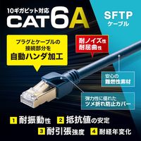 サンワサプライ カテゴリ6A SFTPハンダ産業用LANケーブル(ネイビーブルー・0.5m) KB-HS6A-005NV 1個（直送品）