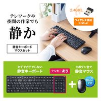 サンワサプライ ワイヤレスキーボード 無線 静音 うす型メンブレン マウスセット フルサイズ ブラック SKB-WL37SETBK 1個（直送品）