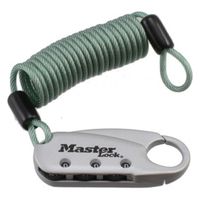 マスターロック 1559JADGRN ダイヤル式コイルケーブルロック グリーン 1個（直送品）