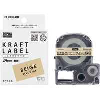 テプラ TEPRA PRO【純正】テープ クラフト紙 幅24mm （黒文字） SPK24J 1個 キングジム