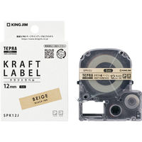 テプラ TEPRA PRO【純正】テープ クラフト紙 幅12mm （黒文字） SPK12J 1個 キングジム