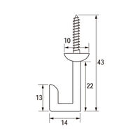 福井金属工芸 F-0033 額パーツ ダイキャスト製二重折釘 小 1パック(2本入)（直送品）