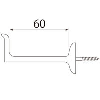 福井金属工芸 F-0047 額パーツ 昭和折釘 ネジ 60mm 1パック(2本入)（直送品）