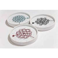 イケックス工業 掛け時計 27cm タングルクロック 丸型 幾何学模様 壁掛け アイビーブラック 298732 1個（直送品）