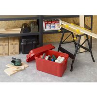 SANKA 収納ボックス 座れる 幅59×奥行39×高さ38cm ベリアスボード M 日本製 レッド 302295 1個（直送品）