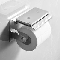 OPUS トイレットペーパーホルダー Kochel ケッヘル ステンレス スマホテーブル シングル バータイプ ヘアライン仕上げ（直送品）