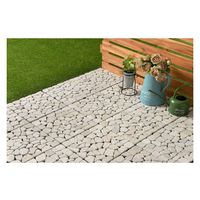 SANKA ジョイントタイル 天然石 ジョイントマット 1枚 30.5×30.5cm ナチュラルマーブル 333426 1個（直送品）