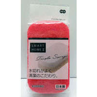 オーエ キッチンスポンジ 3層構造 トリプルスポンジ 食器用スポンジ スマートホーム2 レッド 337809 1個