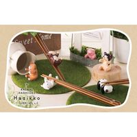 サンライフ 箸 18cm 箸置き セット アニマルはしっこ 木製 天然木 ブタ 368003 1個（直送品）