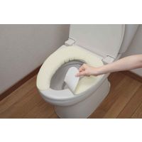 サンコー 便座シート 置くだけ吸着 消臭フカフカ便座シート 吸着便座シート アイボリー 321957 1個（直送品）