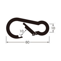 ハイロジック 29242 角形フック 60mm ゴールド 1個（直送品）