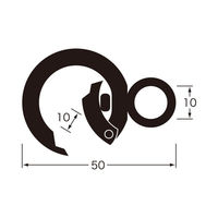 ハイロジック 29251 回転カラビナ 50mm マットブラック 1個（直送品）