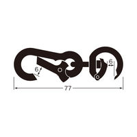 ハイロジック 29254 回転カラビナ付フック ゴールド 1個（直送品）