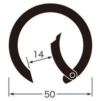 ハイロジック 29260 丸カラビナ 50mm マットシルバー 1個（直送品）