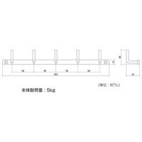 ハイロジック 58647 スタイリッシュ 5連ラインフック ゴールド 00058647 1個