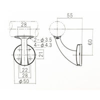 ハイロジック 97076 壁付ブラケット脱着タイプ ゴールド 1箱(12個入)（直送品）