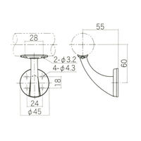 ハイロジック 97080 壁付ブラケット クローム 1箱(12個入)（直送品）
