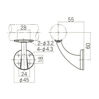 ハイロジック 97097 ファイン壁付ブラケット シルバー 1箱(12個入)（直送品）