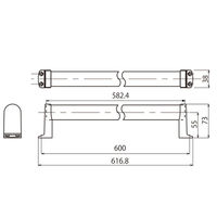ハイロジック 97254 木製手すり タテ・ヨコ兼用 600mm 1個（直送品）