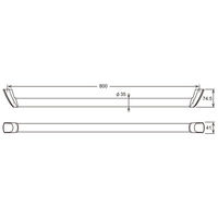 ハイロジック 97316 ホワイト手すり I型 800mm 1個（直送品）
