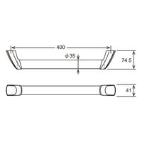 ハイロジック 97318 ブラック手すり I型 400mm 1個（直送品）